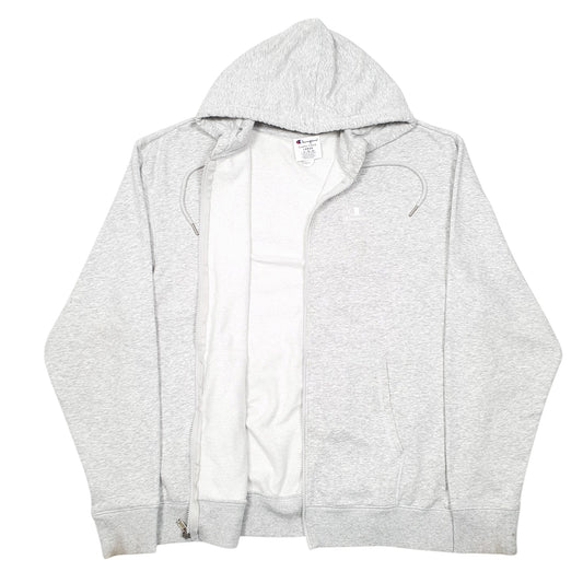 Mens Grey Champion Hoodie Full Zip Jumper