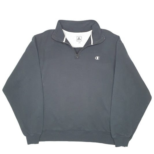Mens Black Champion Quarter Zip Jumper