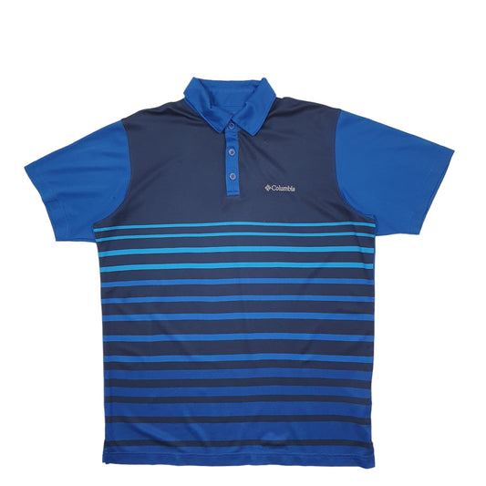 Mens Blue Columbia Short Sleeve Polo Shirt