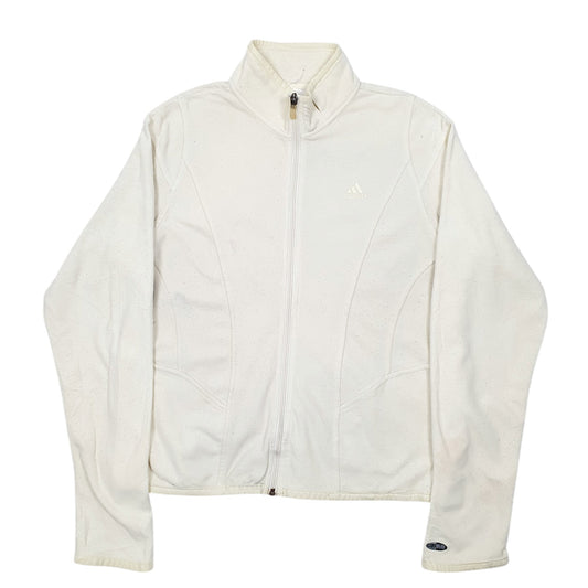 Womens Cream Adidas Full Zip Jumper