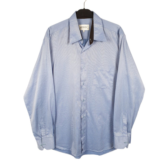 Mens Blue Armani Collezioni Made In Italy Long Sleeve Shirt