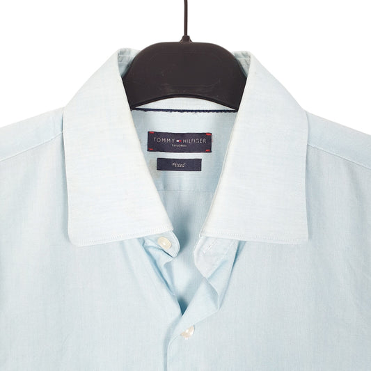 Mens Blue Tommy Hilfiger Fitted Long Sleeve Shirt