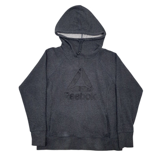 Womens Grey Reebok Spellout Hoodie Jumper