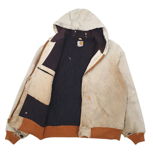 Mens Beige Carhartt Active Jacket Vintage Made In USA Coat