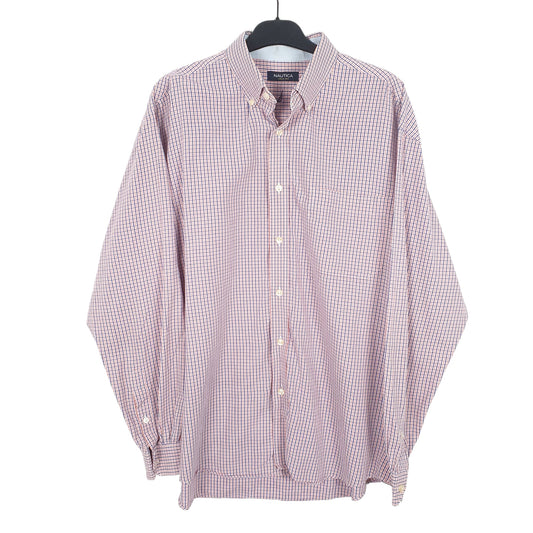 Mens White Nautica Long Sleeve Shirt