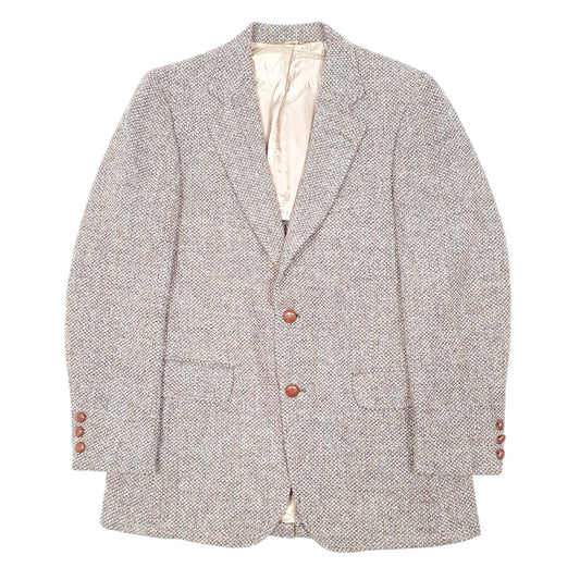 Mens Brown Harris Tweed Vintage Tailored In USA Garrison Park Coat