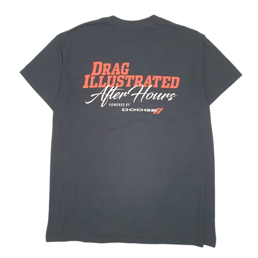Mens Black Gildan Drag Illustrated Dodge Racing Short Sleeve T Shirt