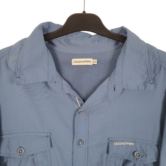 Mens Blue Craghoppers Outdoors Walking Hiking Long Sleeve Shirt