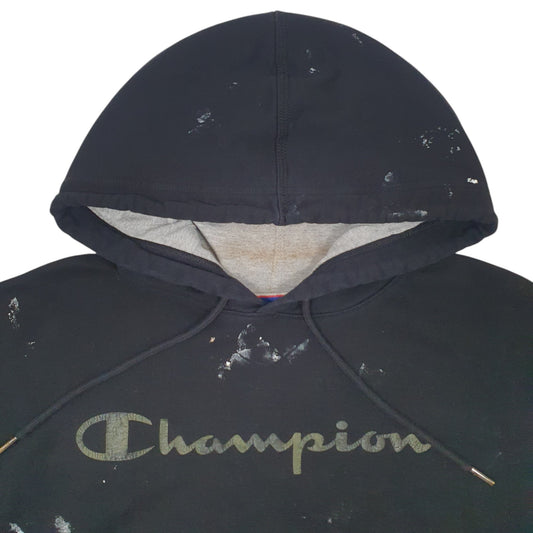 Mens Black Champion Hoodie Jumper
