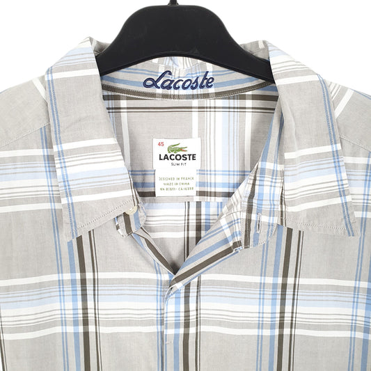 Mens Grey Lacoste Long Sleeve Shirt