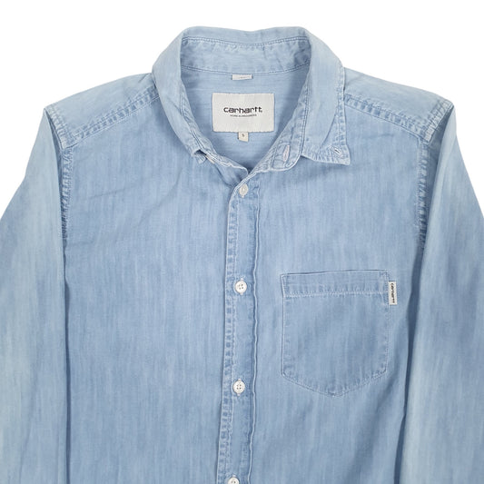 Mens Blue Carhartt Long Sleeve Shirt