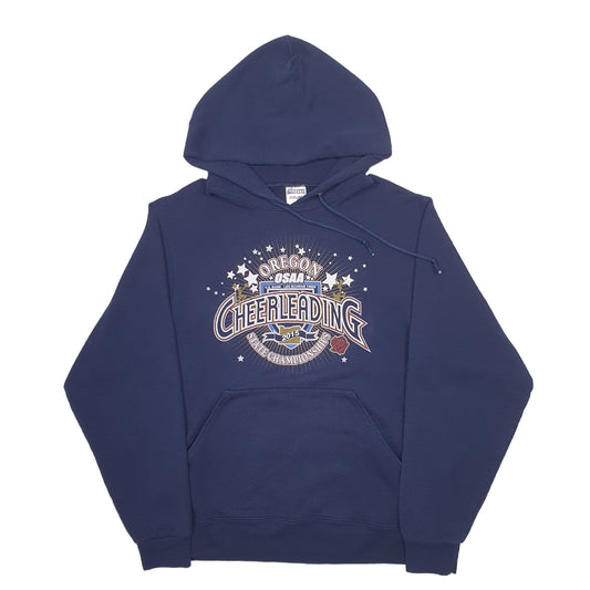 Womens Navy Jerzees Cheerleader USA College Hoodie Jumper