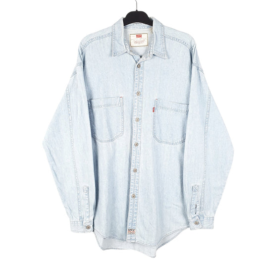 Mens Blue Levis Denim Jeans Vintage Red Tab Overshirt Long Sleeve Shirt