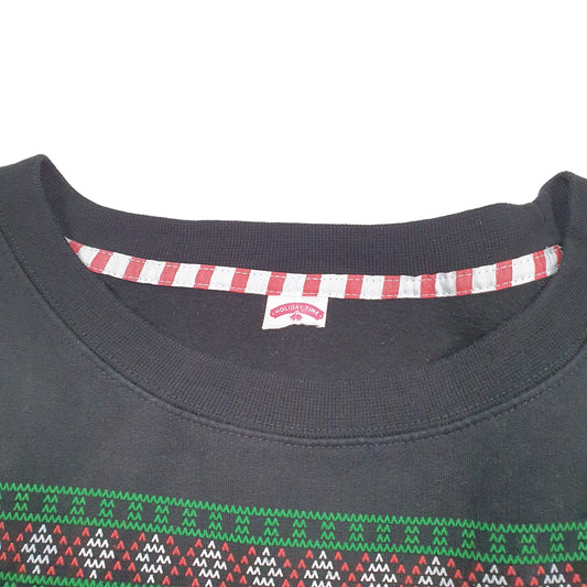 Womens Black Holiday Time Festive Christmas Chreers Santa Crewneck Jumper