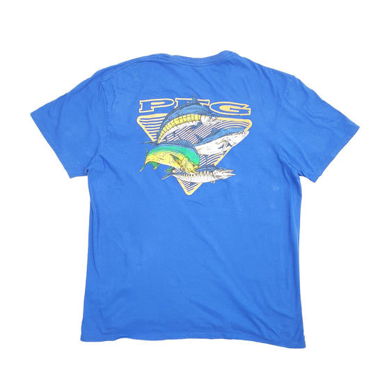Mens Blue Columbia Sportswear PFG Fishing Short Sleeve T Shirt