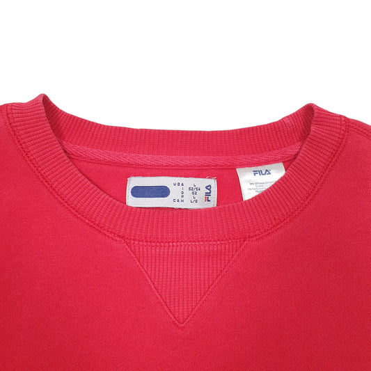 Mens Red Fila Crewneck Jumper
