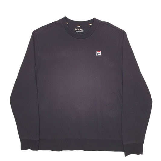 Mens Black Fila Crewneck Jumper
