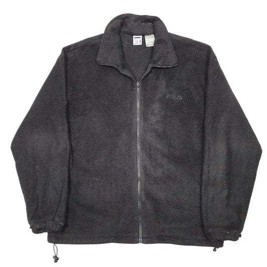 Mens Black Fila Full Zip Jumper