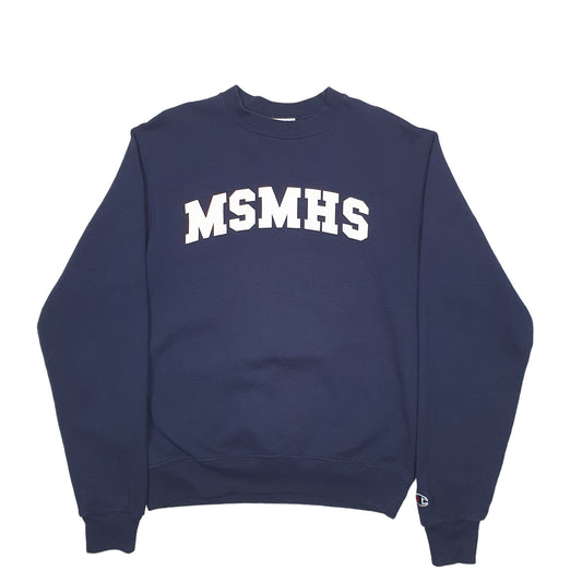 Mens Navy Champion USA College Crewneck Jumper