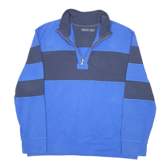 Mens Blue Nautica Quarter Zip Jumper