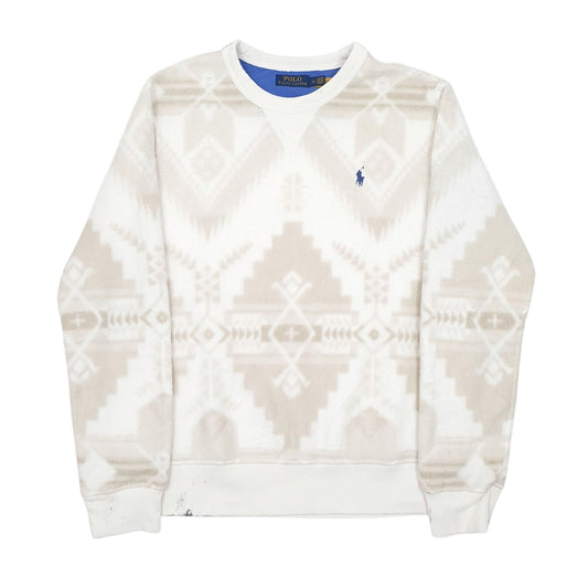 Mens White Polo Ralph Lauren Crewneck Jumper