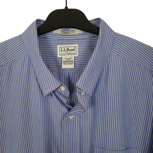 Mens Blue L.L.Bean Traditional Fit Long Sleeve Shirt