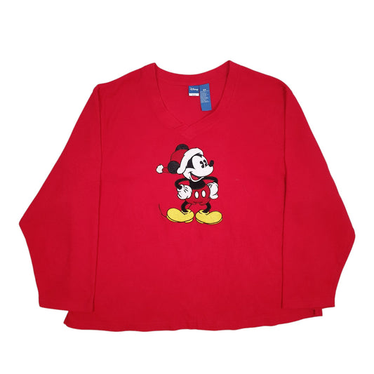Womens Red Disney V Neck Jumper