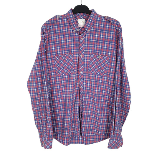 Mens Red Lacoste Long Sleeve Shirt