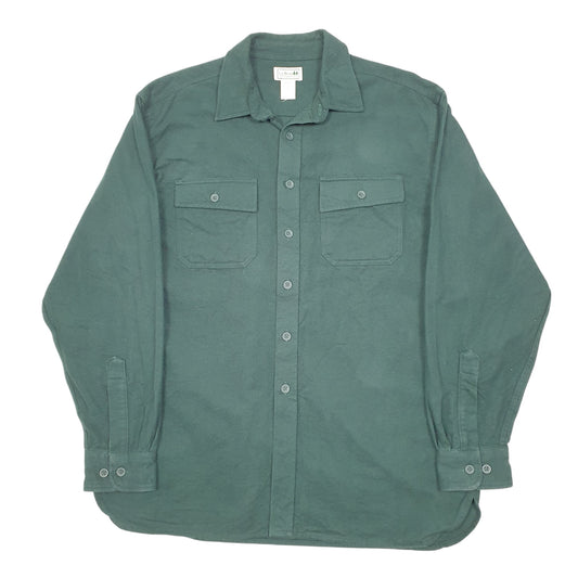 Mens Green L.L.Bean Chamois Overshirt Shacket Long Sleeve Shirt