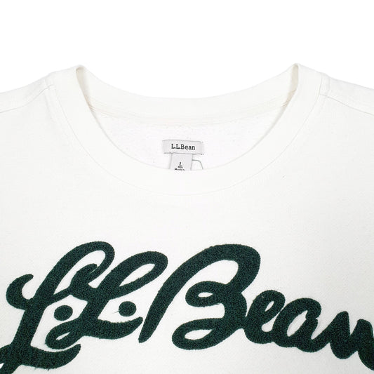 Womens Cream L.L.Bean Spellout Towel Script Crewneck Jumper