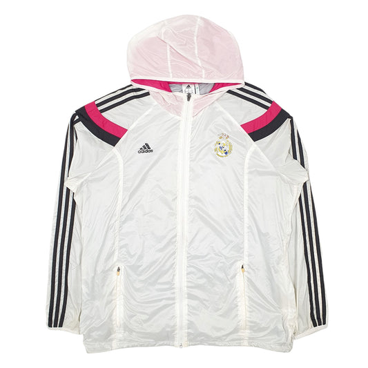 Mens White Adidas Real Madrid Coat
