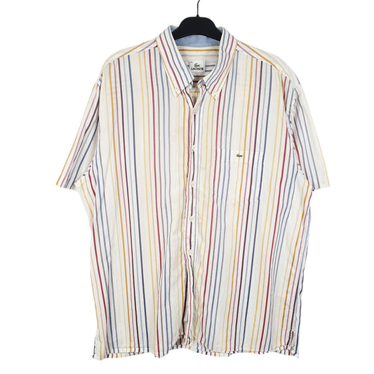 Mens Cream Lacoste Short Sleeve Shirt