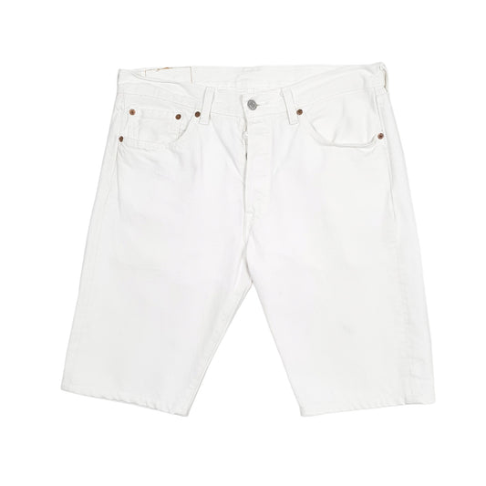 Mens White Levis 501 Jorts Denim Shorts
