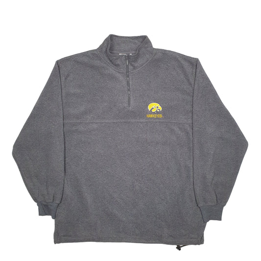Mens Grey Lee Hawkeyes Quarter Zip Jumper