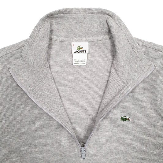 Mens Grey Lacoste Quarter Zip Jumper