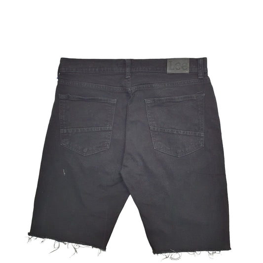 Mens Black Lee Cut off Denim Shorts