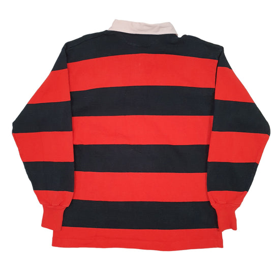 Mens Red Barbarian Rugby Texas Tech Long Sleeve Polo Shirt