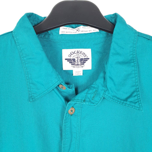 Mens Green Dockers Workwear Short Sleeve Shirt