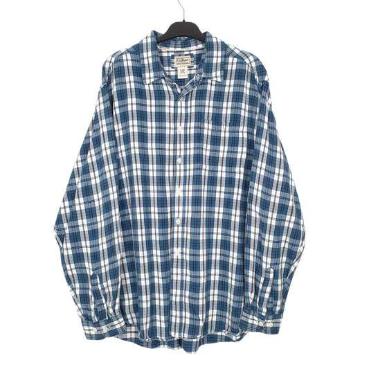 Mens Blue L.L.Bean Flannel Overshirt Long Sleeve Shirt