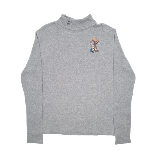 Womens Grey Disney Knit Store Tiger Tig Winter Turtleneck Jumper