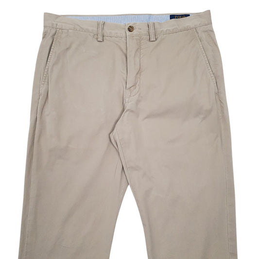 Mens Beige Polo Ralph Lauren Stretch Straight Fit Chino Trousers