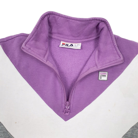 Womens Grey Fila Quarter Zip Jumper