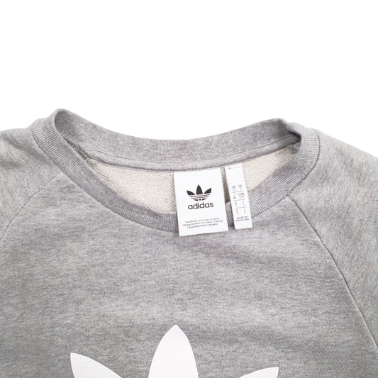 Mens Grey Adidas Spellout Crewneck Jumper