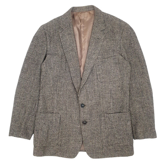 Mens Grey Harris Tweed Made In England Vintage Coat