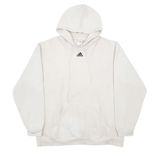 Mens White Adidas Hoodie Jumper