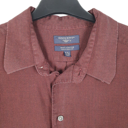 Mens Burgundy Dockers Long Sleeve Shirt