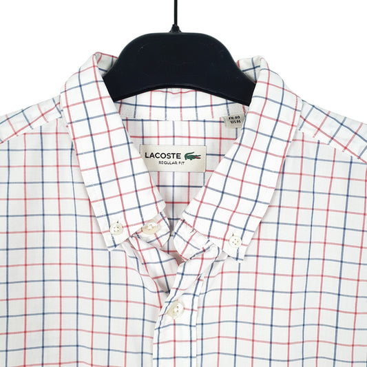 Mens White Lacoste Long Sleeve Shirt