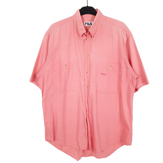 Mens Pink Fila Short Sleeve Shirt