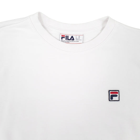 Mens White Fila Crewneck Jumper