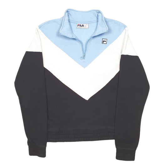 Womens Black Fila Quarter Zip Jumper